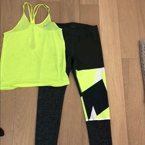 Nike workout top and under Armour pants bundle